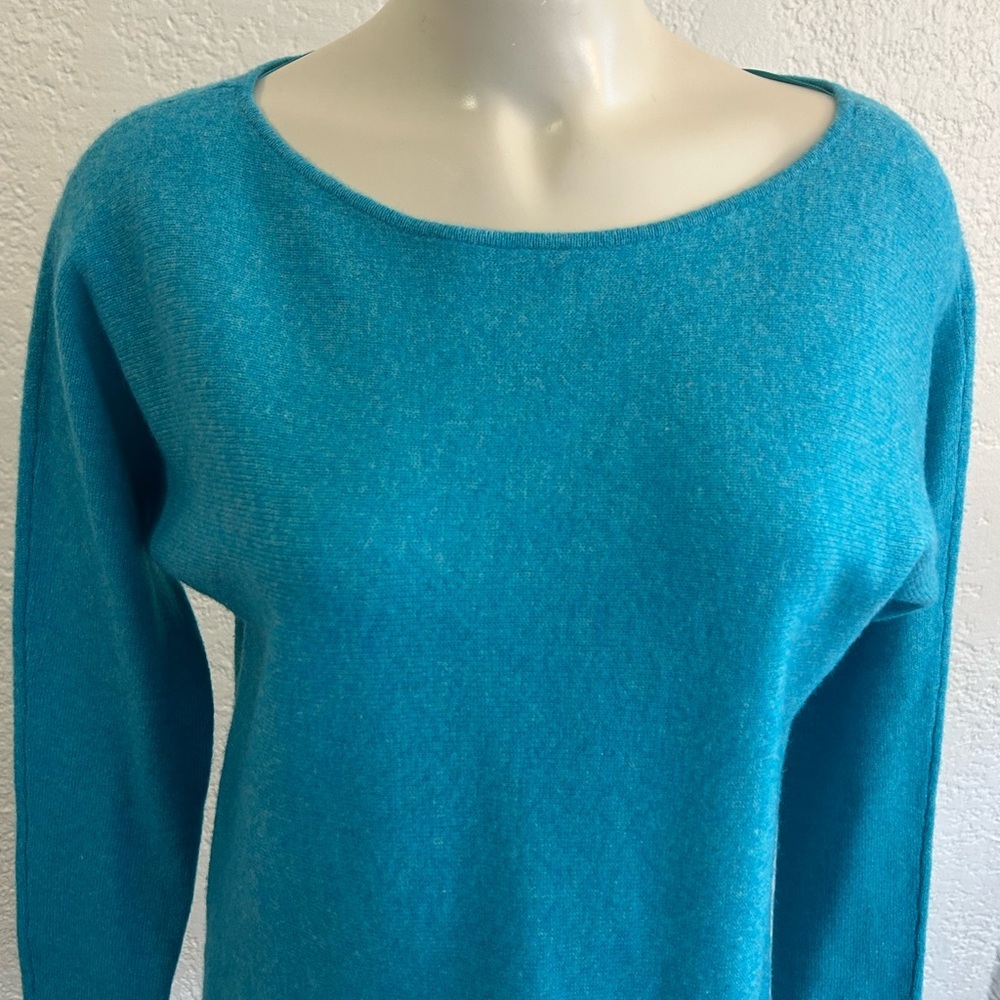 Charter Club Luxury 100% cashmere mint turquoise boxy sweater sz XS oversized - Picture 4 of 9